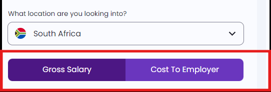 Options to select Gross Salary or Cost to Employer