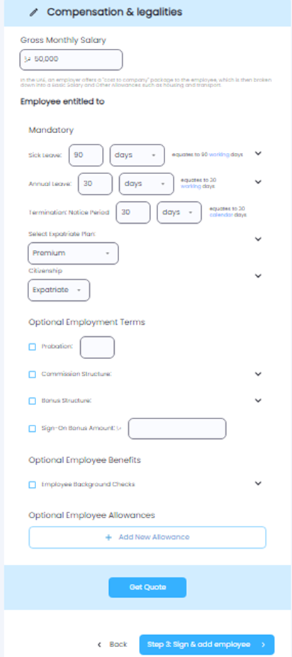 Step 3 interface prompting user to sign or forward the MSA Addendum