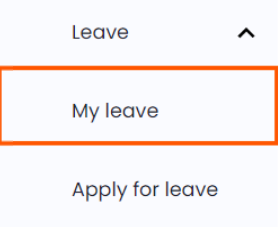 My leave sub-category selected in Playroll