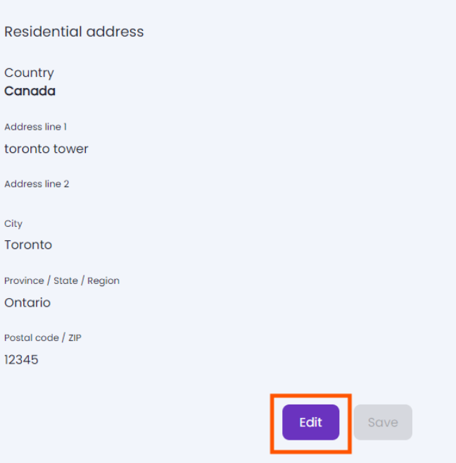 Edit button on the Playroll profile page