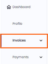 Invoices tab highlighted on the contractor dashboard