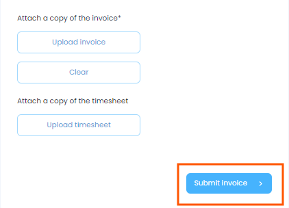 Submit Invoice button at the bottom of the form