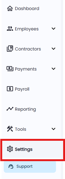 Client dashboard showing profile icon location