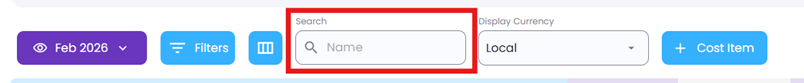 Search bar used to find payroll information for a specific employee