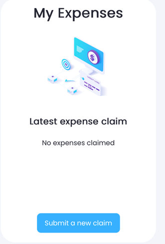 Playroll dashboard showing the Submit a new claim button